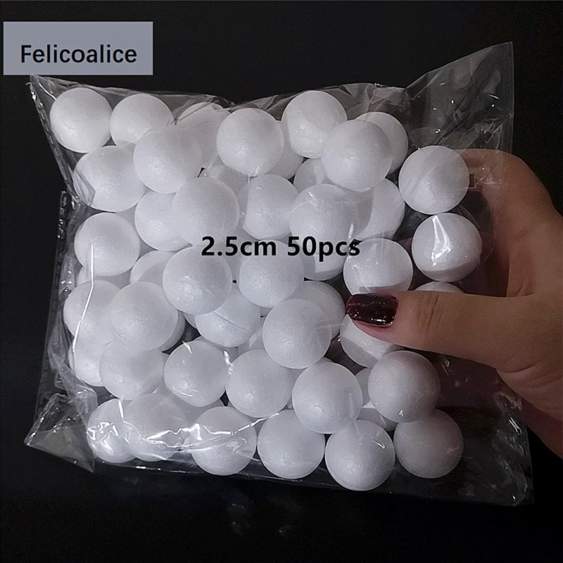 1-4CM Round Styrofoam Balls Christmas Ball White Artificial Mini Foam Craft Balls DIY Wedding Party Festival Decor