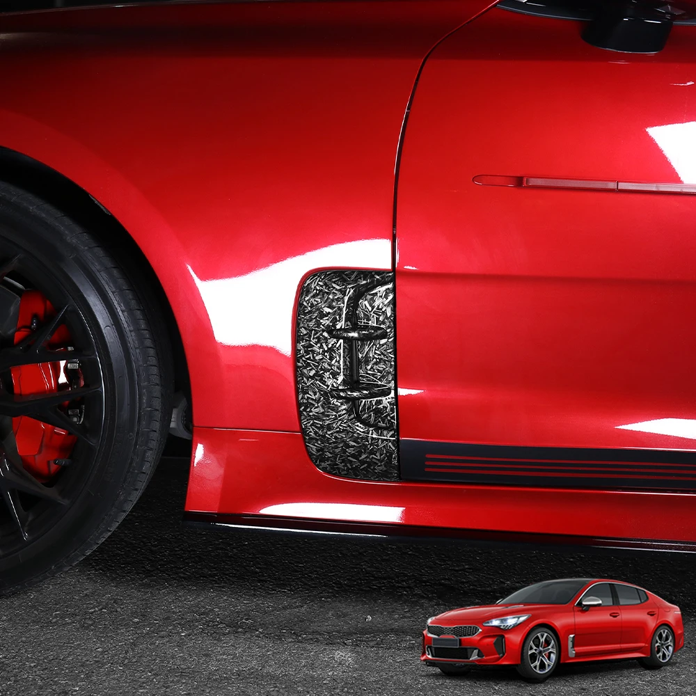 

2PCS Car Exterior Decoration Leaf Plate Lid Stripe Car Side Body Panel Decorative Cover ABS For Kia Stinger 2018-2023 LHD/RHD