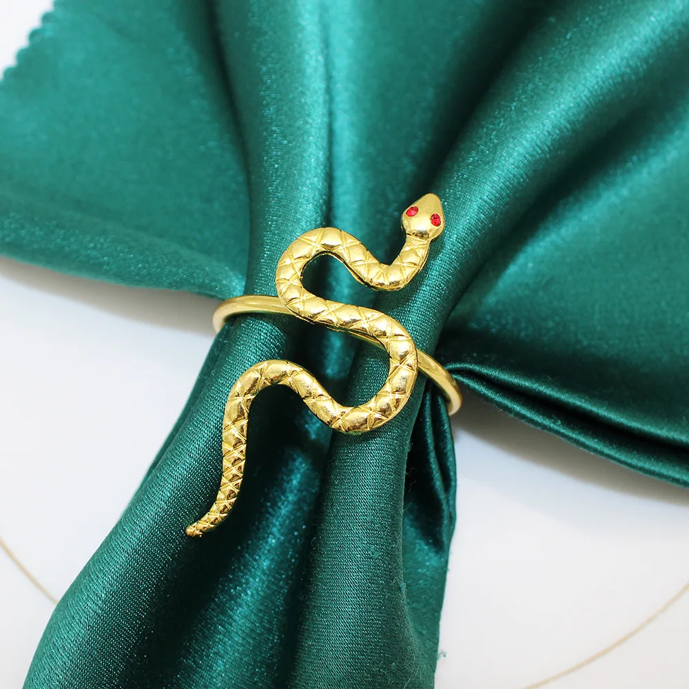 6 шт., золотое кольцо для салфеток с животными, птица, лошадь, дракон, змея, стрекоза, бабочка, держатель для салфеток для свадьбы, рождественской вечеринки, декор для обеденного стола