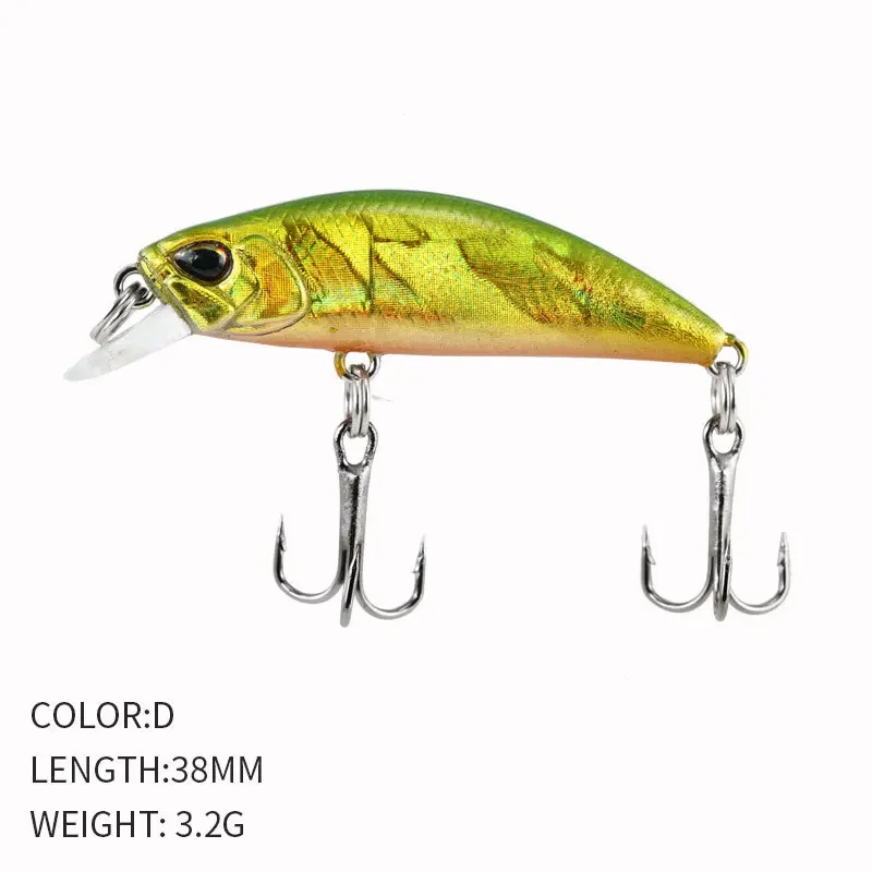 2024 Hot 38 mm 3,2 g Mini Sinking Minnow Angelköder Jerkbaits Peche Kunstköder Wobbler Köder für Forellenbarsch Karpfenangeln