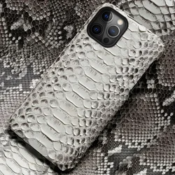 Luxury Genuine Leather Python Case for I phone 15 Plus 14 13 12 Mini 11 Pro Xr Xs Max Soft Skin Feeling Phone Back Cover