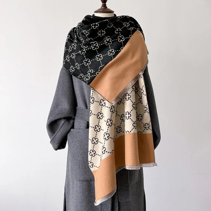Luxus Winter Dicke Warme Quaste Schal Frauen Kaschmir Schal Und Wraps Pashmina Halstuch Bufanda Weibliche Lange Quaste Echarpe – Detail 8