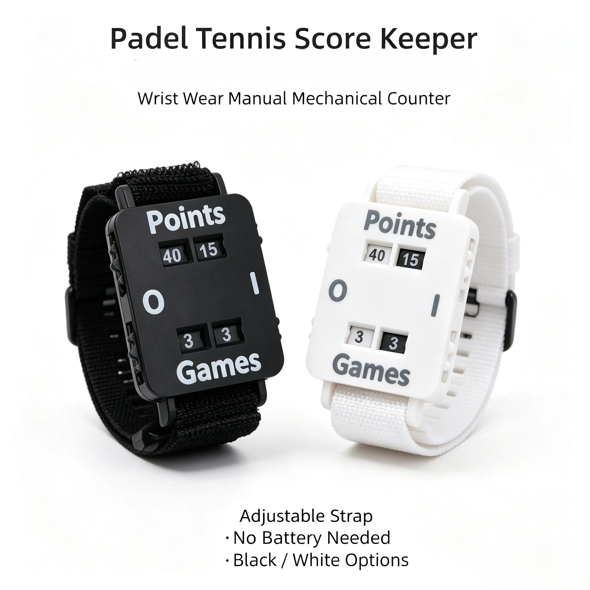 Wrist Padel Tennis Score Keeper Manual Mechanical Score Counter Adjustable Wrist Strap for Sports Game Training Match