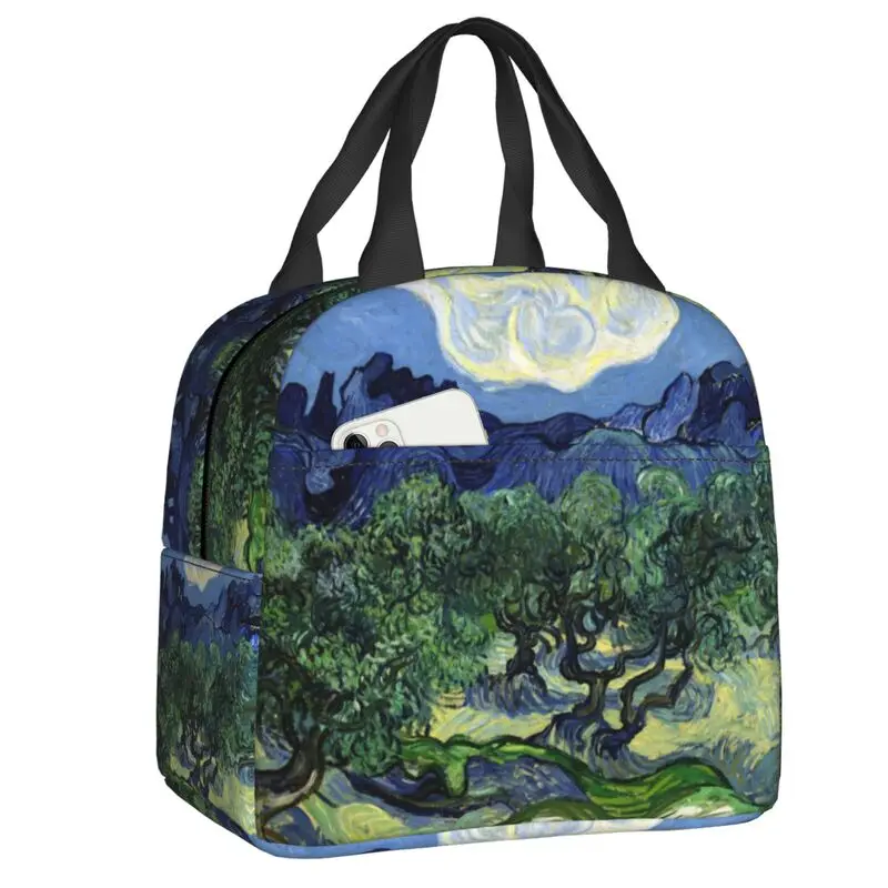Custom Vase With Twelve Sunflowers Lunch Bag Vincent Van Gogh Painting Cooler Thermal Insulated Lunch Boxes for Adult Office