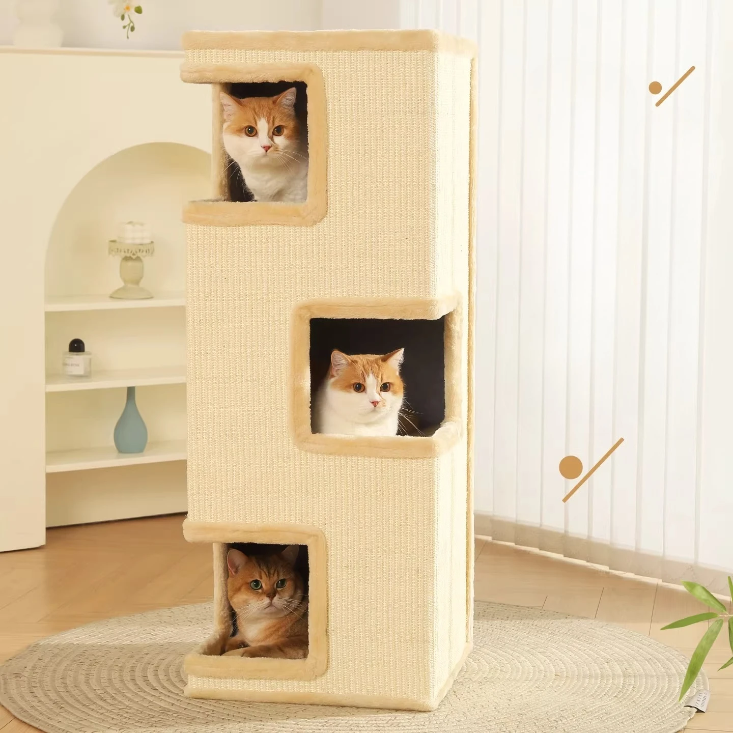 

Large Modern Cat Tower Accessories Wooden Shelves Cat Tower Things Scrapers House Things Toys Rascador De Gatos Pet Supplies