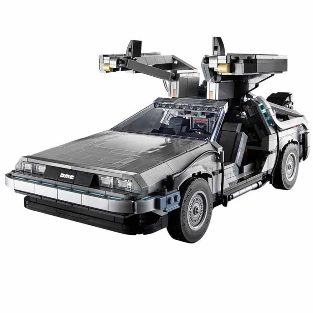 متوافق 10300 العودة إلى المستقبل آلة الزمن DeLorean DMC-12 اللبنات البناء سيارة الطوب لعب للأطفال الهدايا