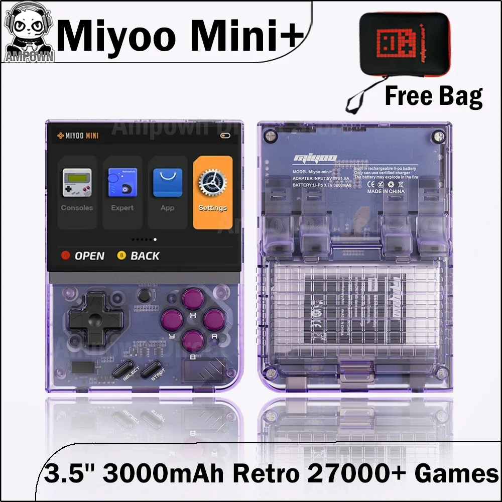 

Miyoo Mini Plus Miyoomini + 3.5'' IPS OCA Portable Retro 32GB 64GB 128GB Video Game Consoles 3000mAh Linux 27000+ Handheld Game