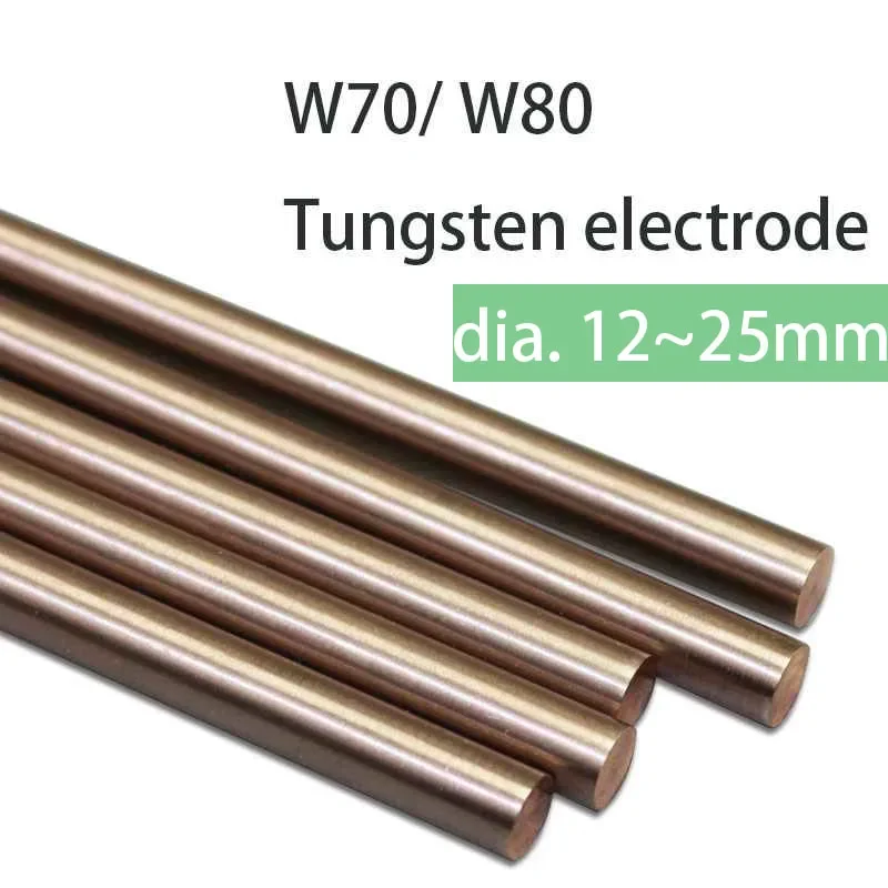 length 200mm W70/W80 Tungsten Copper rod dia.12mm~25mm