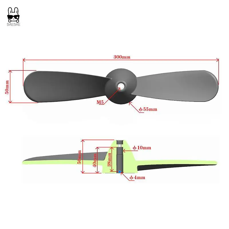 Kayak Prop Replacement Watercraft Propeller Blade Propeller Blades (for Motors, Pedals, Etc.)