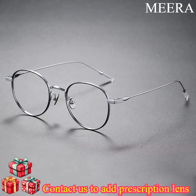 

80804 Fashion Comfort Eyewear Luxury Retro Round Titanium Glasses Optical Prescription Eyeglasses Frame For Men Women