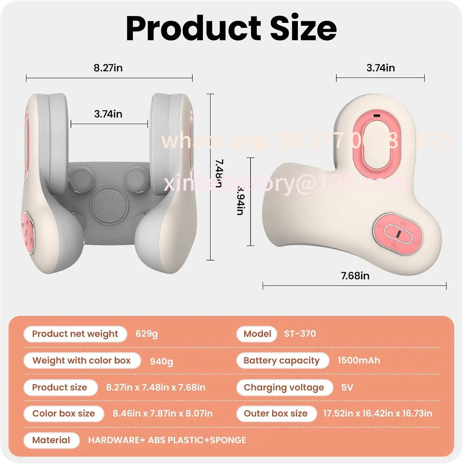 

Customizable 3in1 Neck Pillow for Travel, Bluetooth Noise-Canceling Headset with Neck Massager and Heat, U-Shape Memory Foam