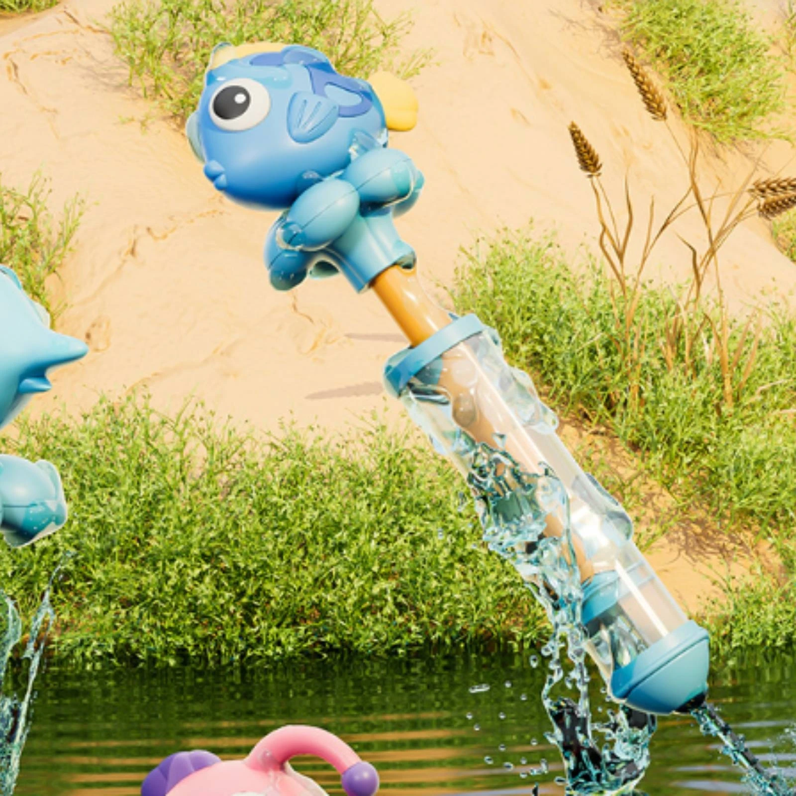 海洋生物-水遊び-ビーチ-クリーチャー型の水遊び-簡単に水を入れられる-軽量-子供向け