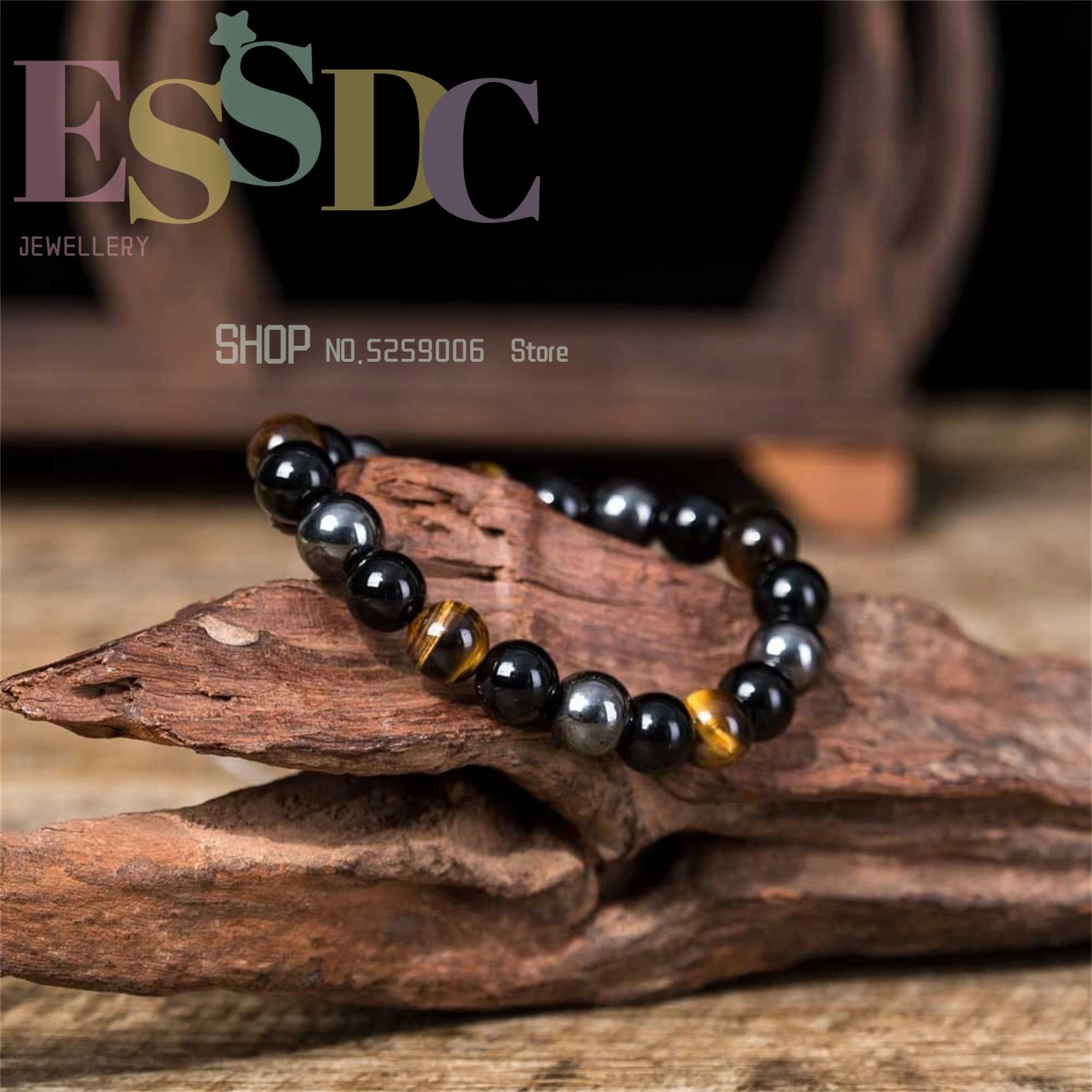 Natural Men for Magnetic Health Protection Tiger Eye Black Obsidian Hematite Beads Bracelets Women Soul Jewelry Gift for Family