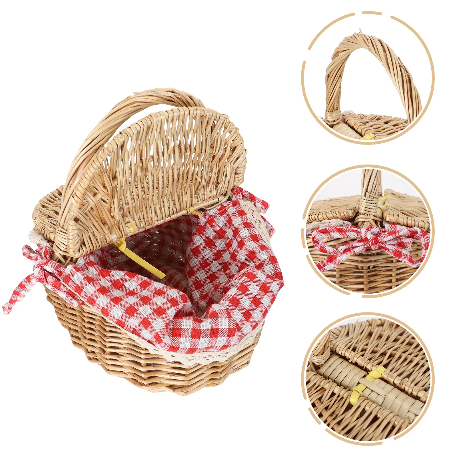 

1pc Woven Storage Basket Lightweight Durable Decor Picnic Fruit Vegetable Snack Bread Food Serving Basket