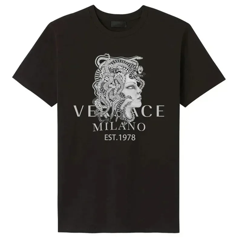 2025 القطن تي شيرت للرجال الملابس الصيف مصمم تنفس قصيرة الأكمام المحملة رجل المتضخم الذكور الشارع الشهير س الرقبة القمم #1