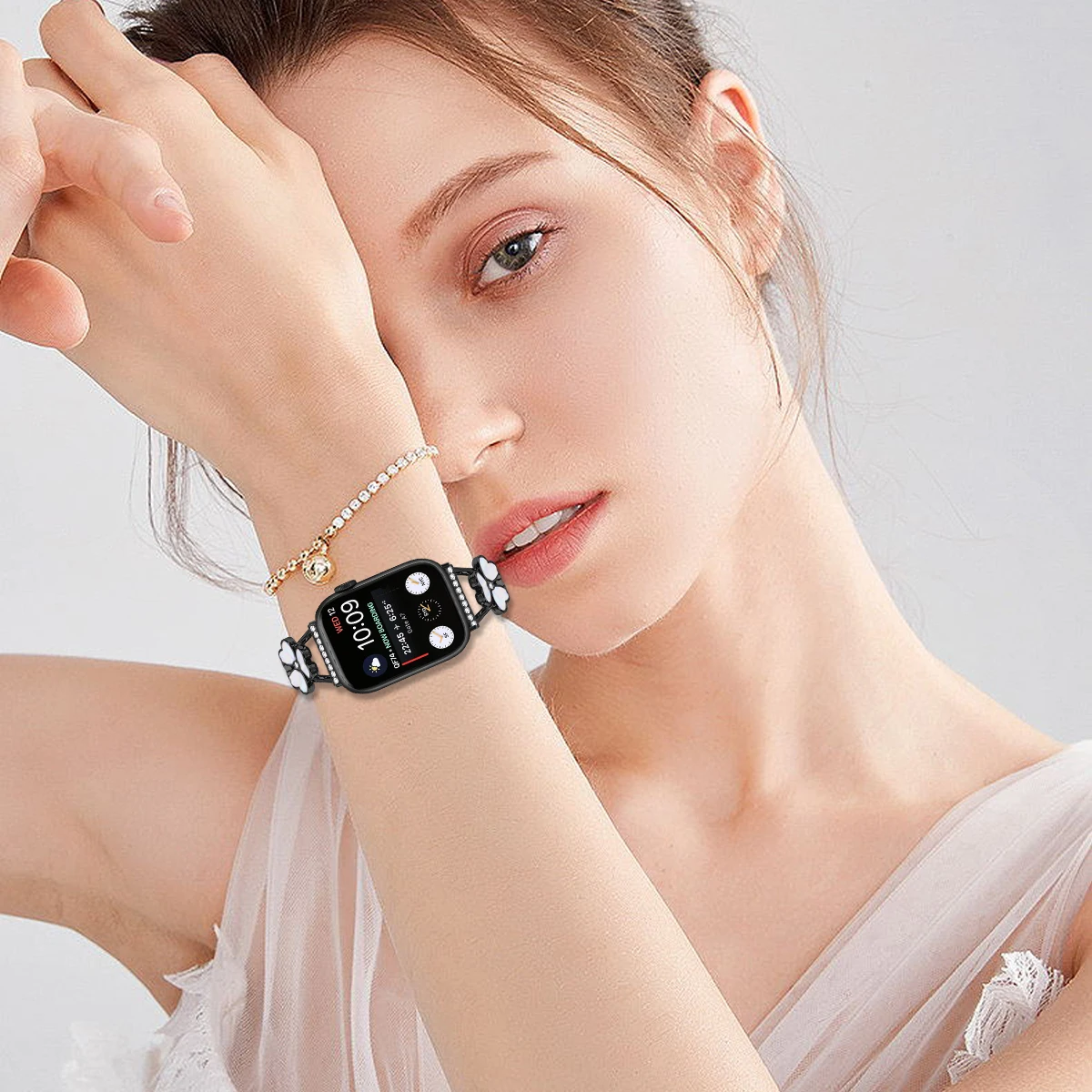 حزام الماس لسلسلة ساعات أبل 10 9 8 7 6 5 4 3 سوار امرأة IWatch Ultra 2 Band 49mm 38/40mm/41/42mm/44mm/45/46mm حزام
