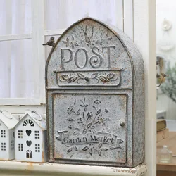 Metal Mailbox Butizone Storage Mail Box for Leaving Message Farmhouse Post Decoration Crafts Outdoor Letter Box