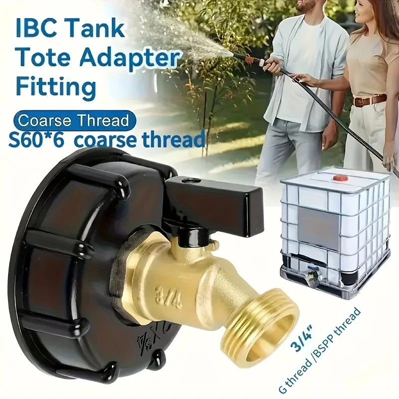 

1000L IBC water tank connector, garden irrigation IBC valve accessories, IBC brass faucet, butterfly ball valve, garden tools