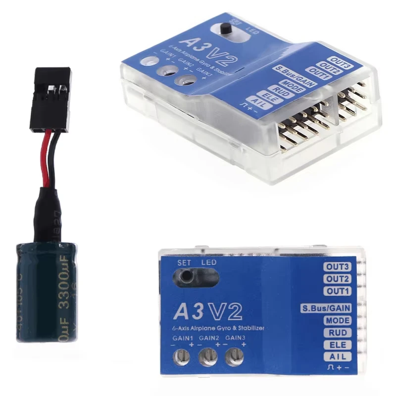 3 Axis Gyro A3 V2 Aeroplane Flight Controller Stabilizer for RC Fixed-wing Airplane RC Drone Parts