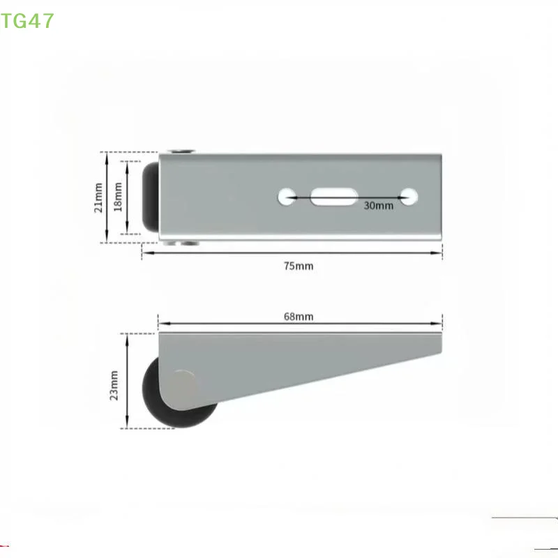 【LS】【LS】1/4Pcs Side Mounted Silent Rubber Casters Flat Push Telescopic For Cabinet Furniture