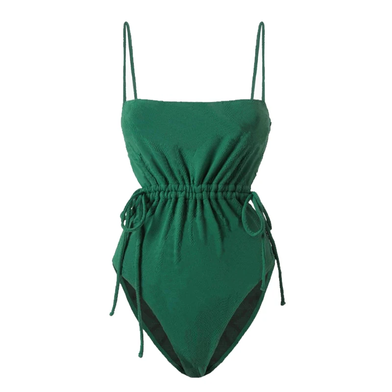 2023 New Sexy One Piece Swimsuit Off The Shoulder Solid Swimwear Women Flat Collar Bathing Suits Summer Beachwear Strap Design