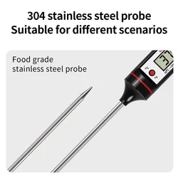 Portable Digital Kitchen Thermometer BBQ Meat Water Oil Stainless Steel Probe Food Oven Temperaure Detector For Kitchen Cooking