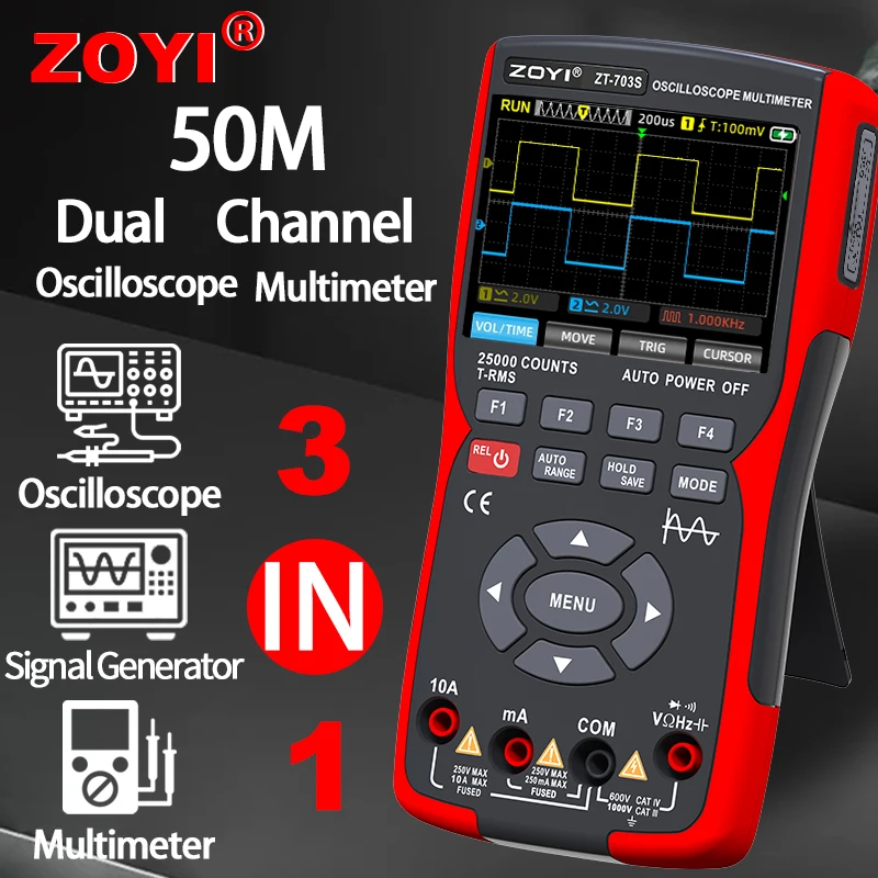 ZT-703S high precision Multi-instrument dual-channel oscilloscope multi-function multimeter signal generator three-in-one ZOYI