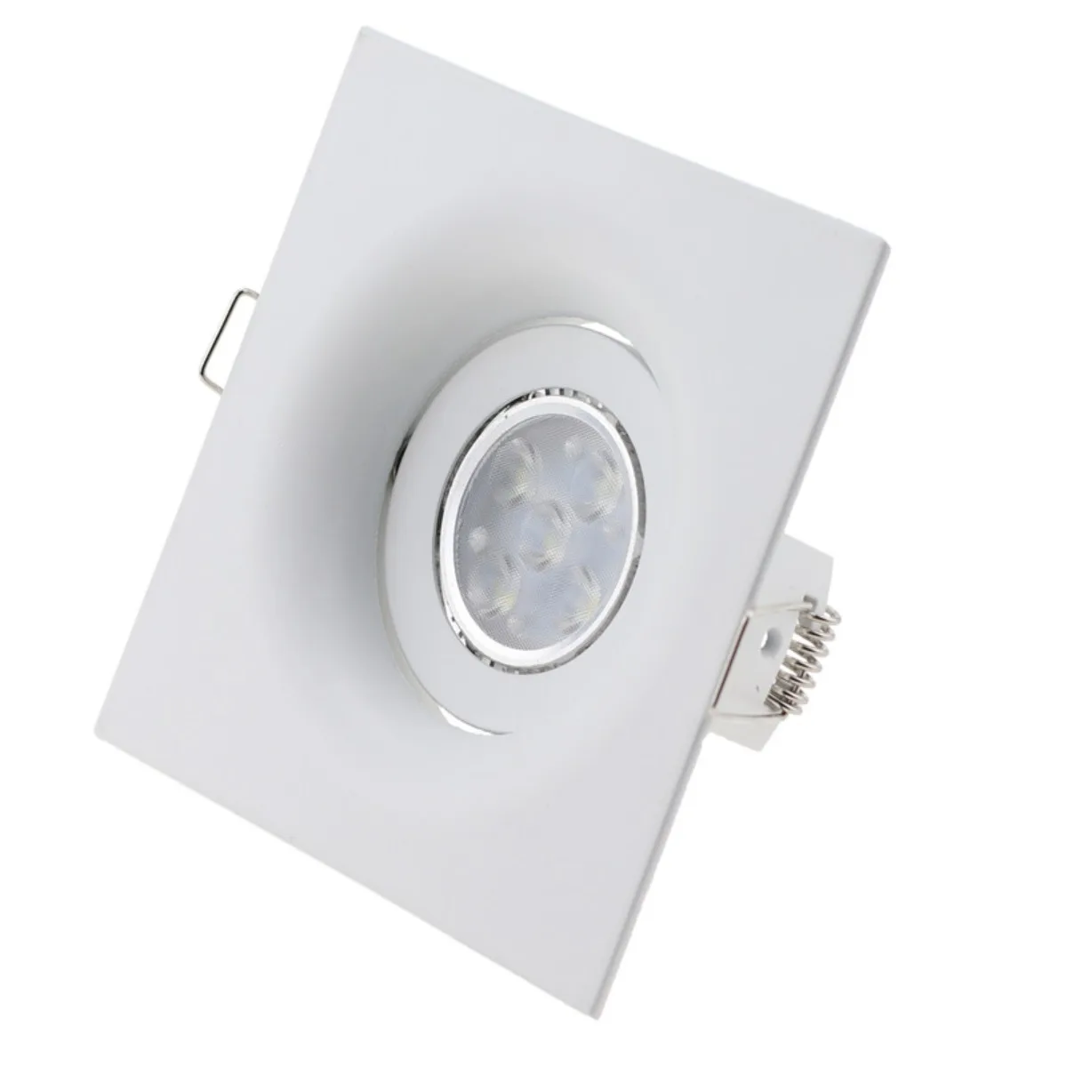 JOYINLED Square Recessed Downlight Adjustable GU10 MR16 Spotlight Holder Black White Ceiling Light Fixture for LED Halogen Bulbs