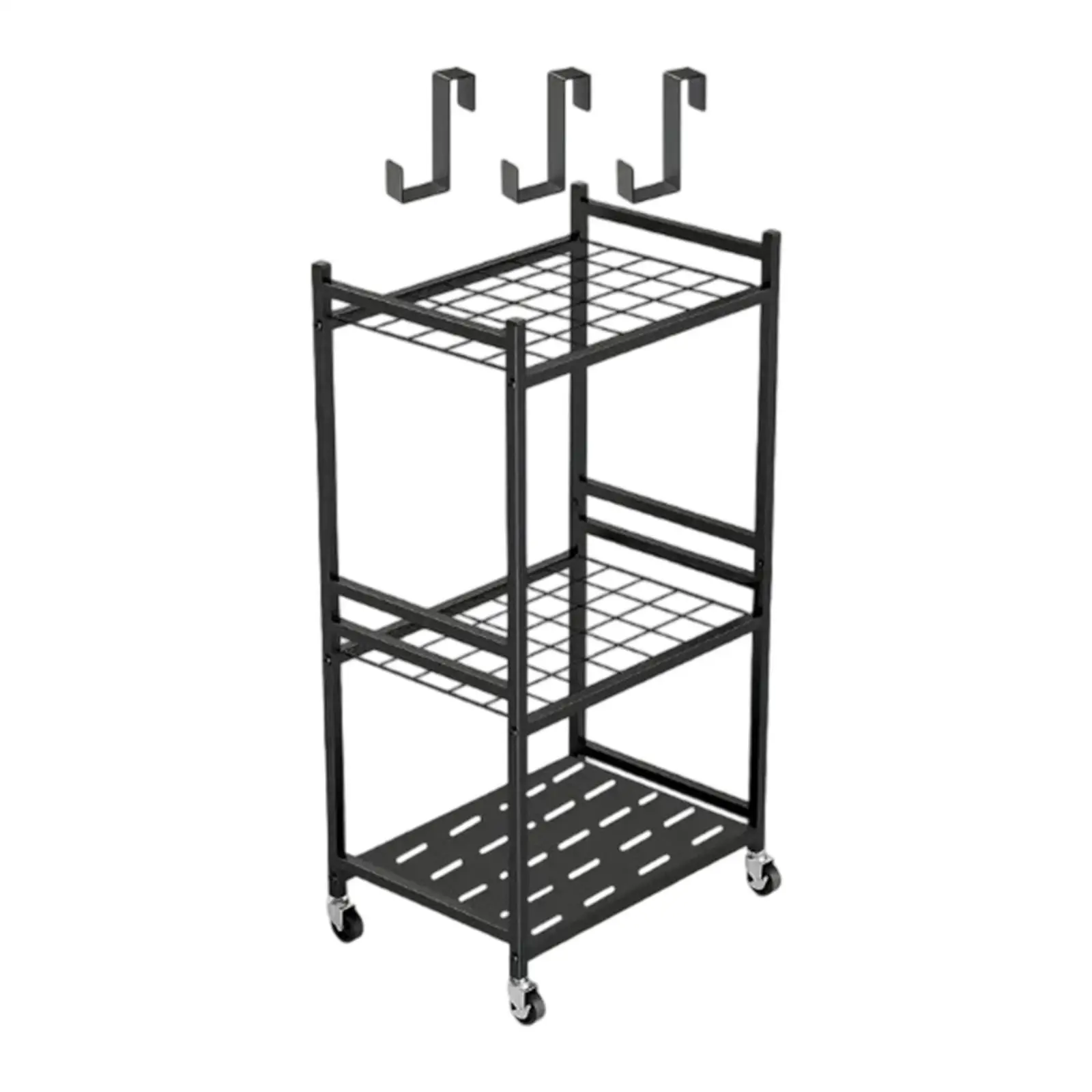

Garden Tool Organizer Metal Tool Shelf Garden Utility Stand Rack Storage Rack Rakes Shovels Rack for Yard Home Shed Lawn Outside