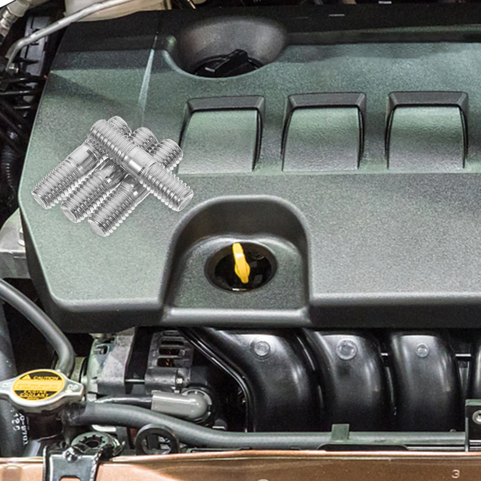 

4Pcs Double-End Bolts for Muffler Screws Heavy Duty Steel Fasteners Dual Head Repair Replacement Parts Threaded Metal Bolts