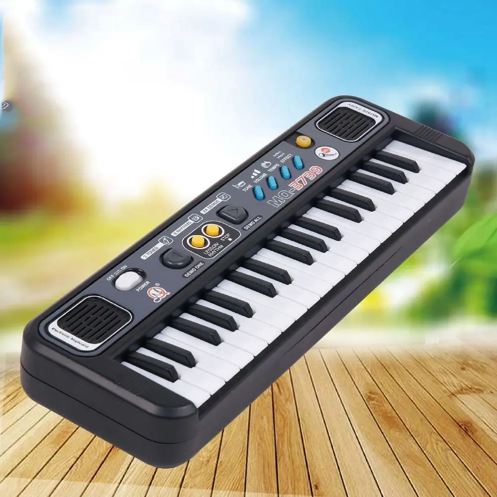 37 Keys Music Piano Keyboard Multi-Functional Dual Speaker Stand Electronic Keyboard with Microphone Mini Piano Microphone