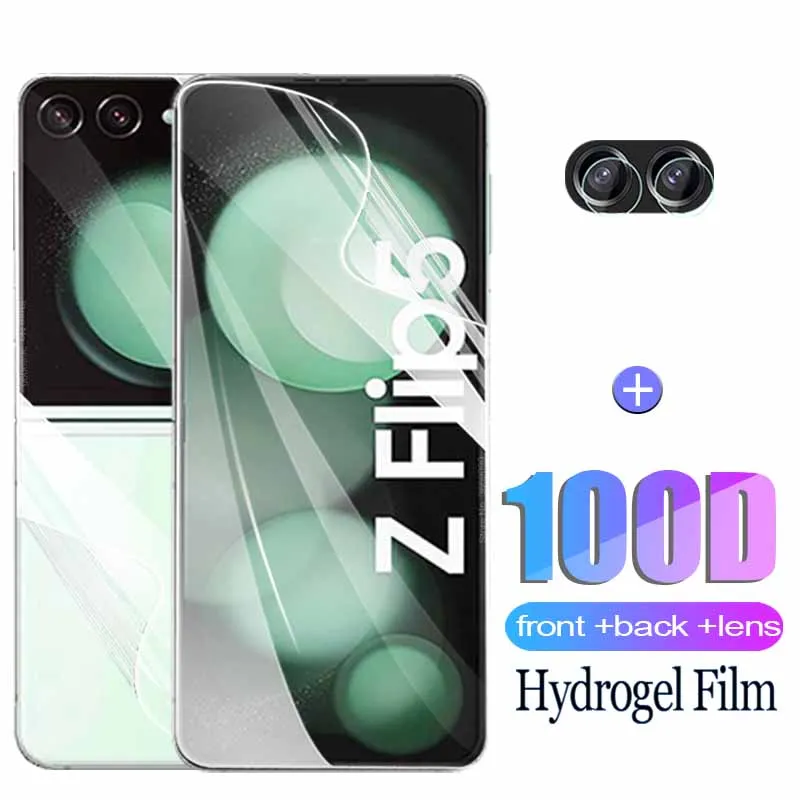 Front Back Hydrogel Film For Samsung Galaxy Z Flip5 Screen Protector Film Sumsung Z Flip 5 ZFlip5 Camera Lens Protective Glass