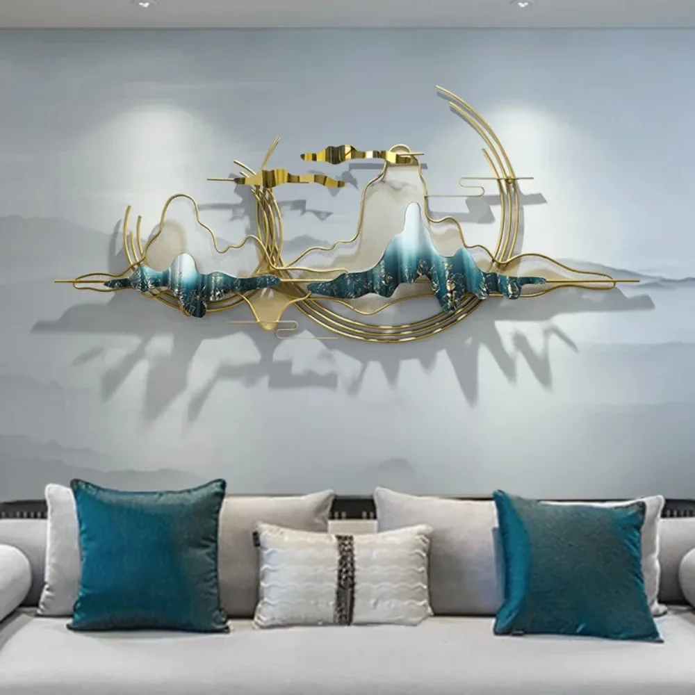 Light luxury wrought iron living room sofa background wall decoration wall decoration homestay hotel wall decoration minimalist