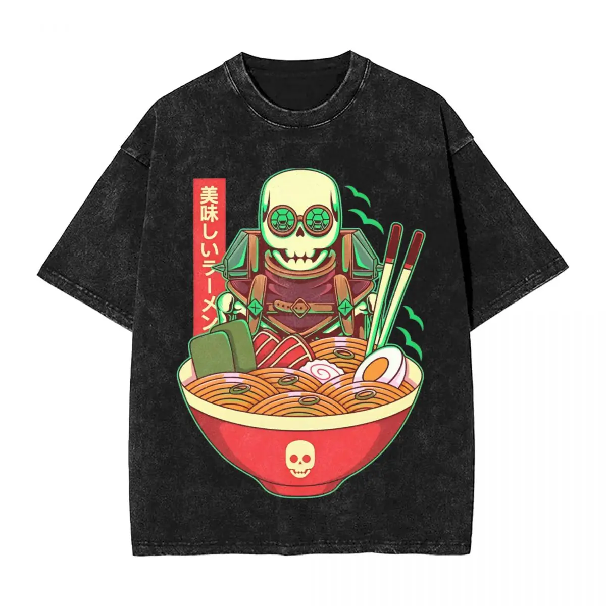 Washed T Shirt Emmrich Volkarin Undead Assistant Ramen T-Shirt Harajuku Dragons Ages Short Sleeve Summer Tops Tees Men Women