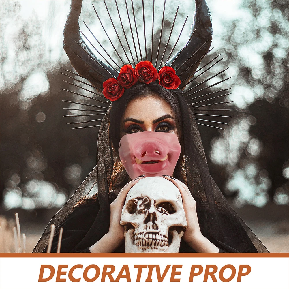 

2Pcs Pig Nose Mask Half Face Latex Lightweight Soft Fit for Adult Kids Halloween Carnival Masquerade Party Dress Up Prop