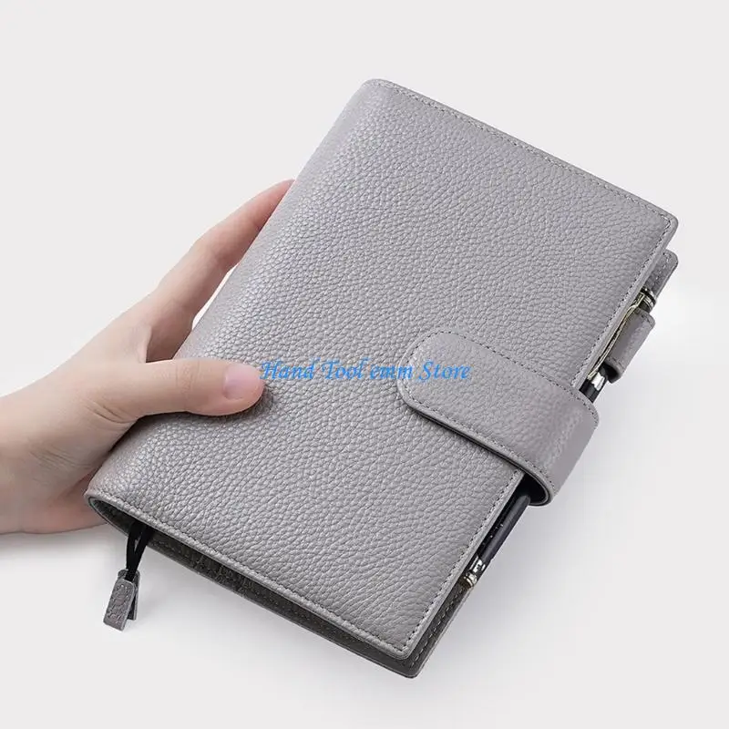 H37F Premium PU Leather Notebook Cover Protector With Multiple Card Slots And Pen Holders For Offices School Meeting Note