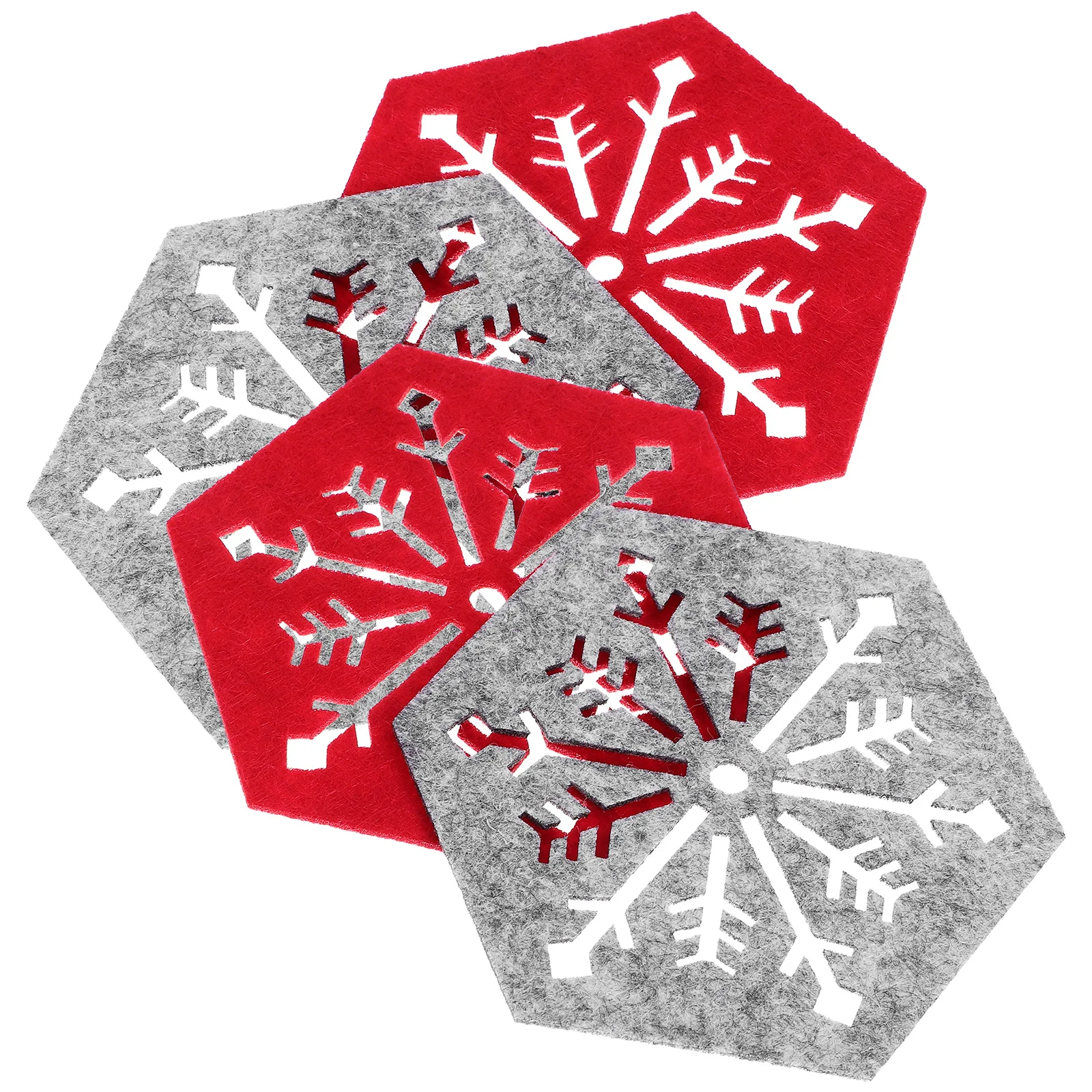 

4Pcs Snowflake Table Mats Christmas Placemats Set Modern Stylish Cup Mats for Drink Protection and Festive Home Dining