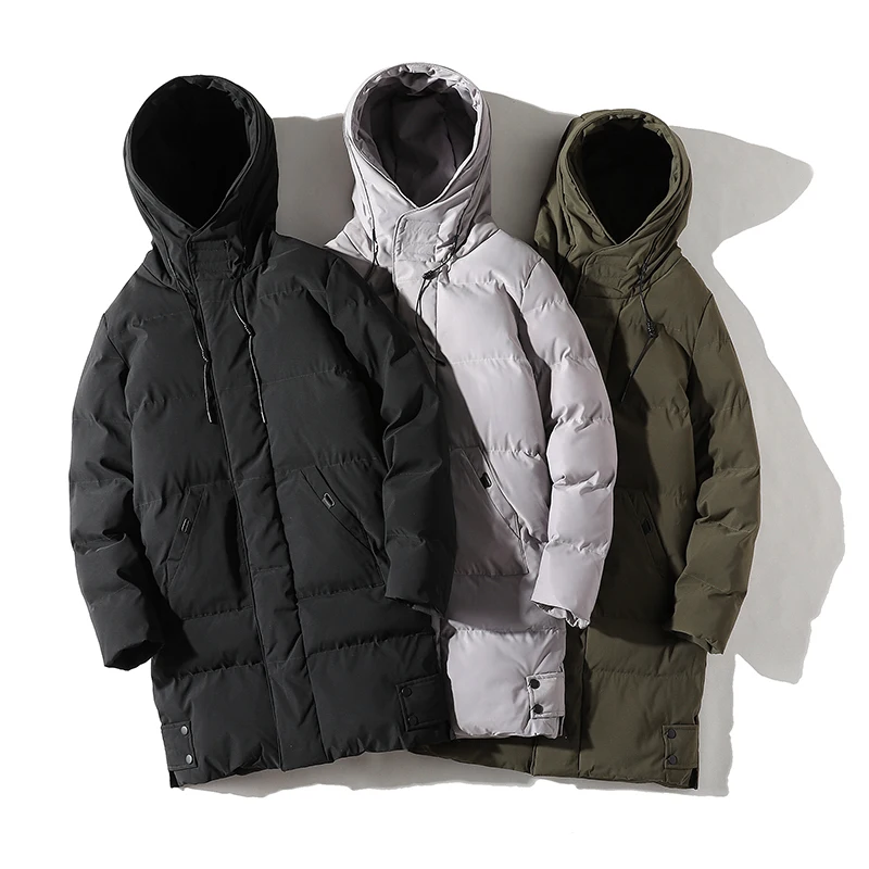 

Korean Fashion Winter Men Parkas with Hood Outdoor Windproof Warm Male Cotton Jacket Thickened Warm Hooded Men Overcoat Quality