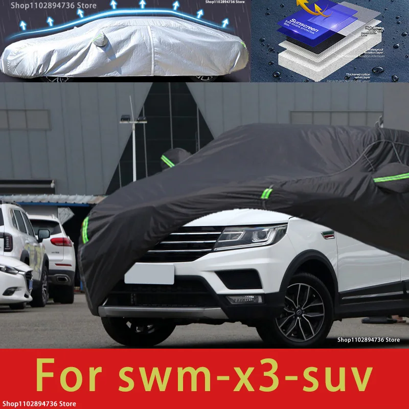 

For SWN X3 Fit Outdoor Protection Car Covers Snow Cover Sunshade Waterproof Dustproof Exterior black car cover