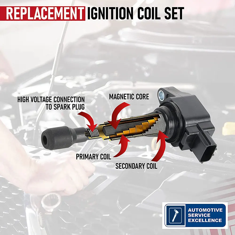 Kbkyawy Ignition Coils for Toyota Corolla 2009 2010 2011 2012 2013 2014 2015 Matrix Prius CT200H Vibe xD l4 1.8L 2.4L