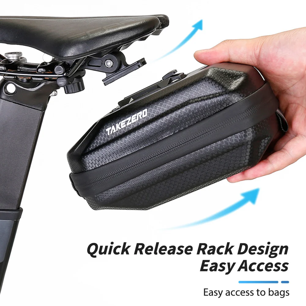 Portable Adjustable Bicycle Saddle Bag Large Capatity Bicycle Storage Saddle Bag Quick Release Hard Shell Bike Seatpost Rear Bag