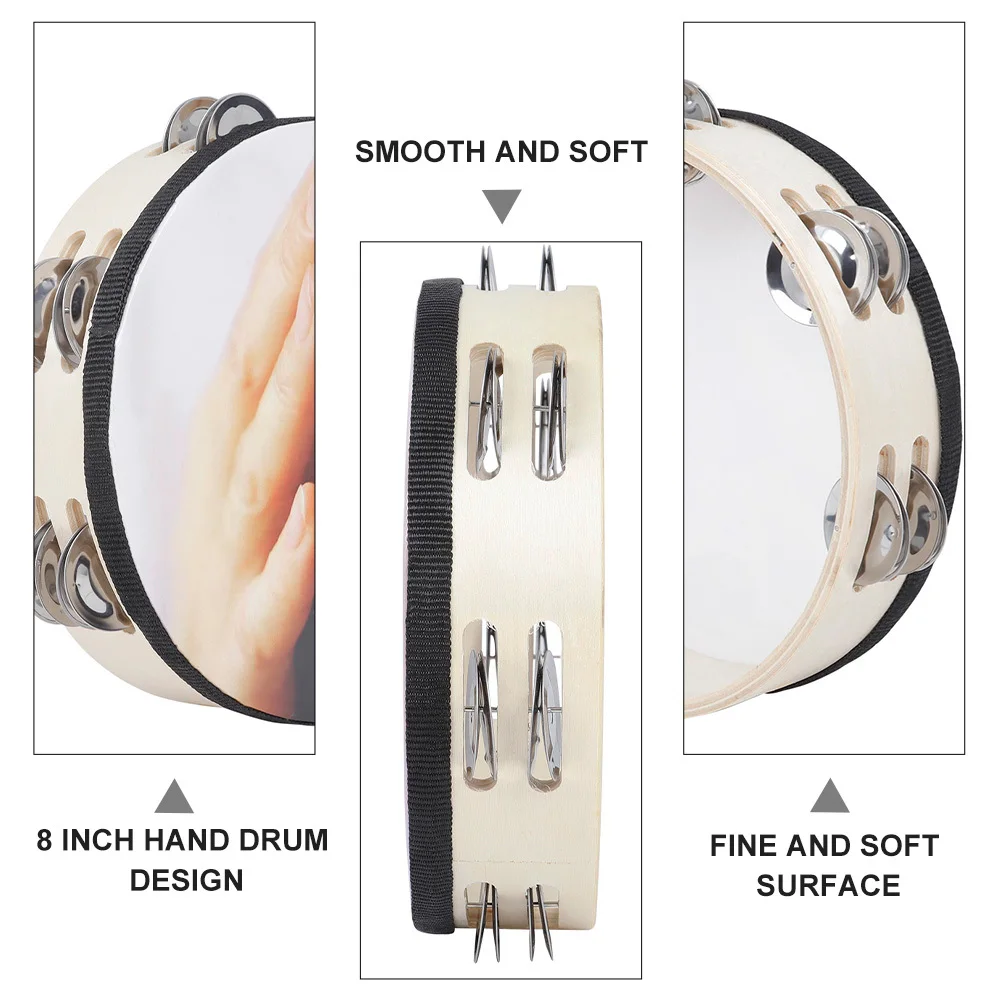 

Child Percussion Hand Drum 8 Inch Wood Material Touch Early Learning Musical Instrument Hand Drum Musical Instrument
