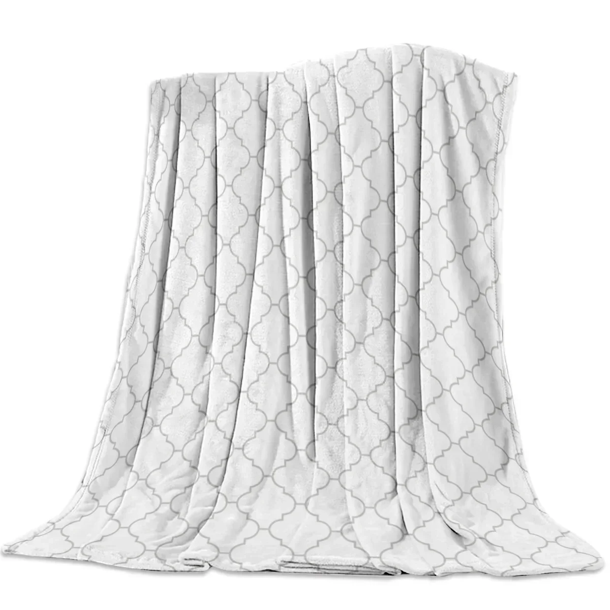 

3d Printed Baby Blanket Modern Morocco Black White Babes Carpet Cushion on Sofa Bed Home Bedspread Travel Warm Fleece Swaddling