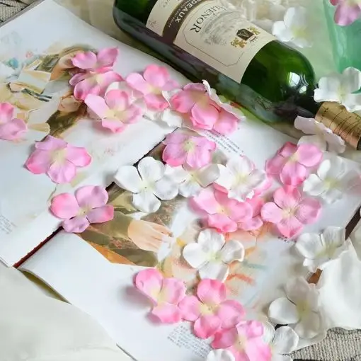 175pcs/lot artificial silk hydrangea flower petals Motif wedding Hand throwing flowers decorative hortensia wedding flowers