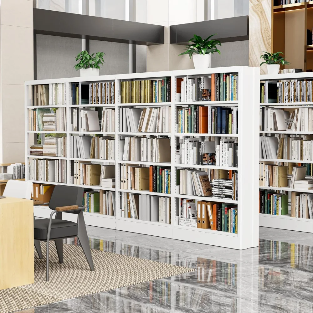 

Heavy Duty Bookshelf, 71" H Adjustable Metal Bookshelf, 5 Tier Large Capacity Bookcase with Bookend, Tall Bookcase for Office