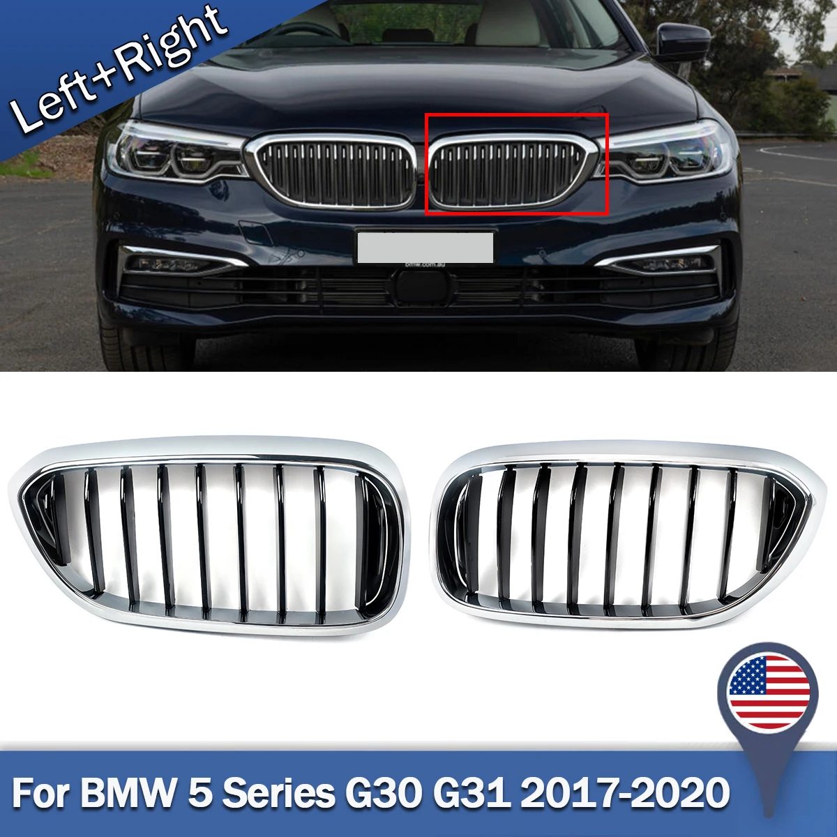 

SAIQINGSP Car Accessories Tools For BMW 5 Series G30 2017-2020 Front Kidney Grille Front Kidney Grille