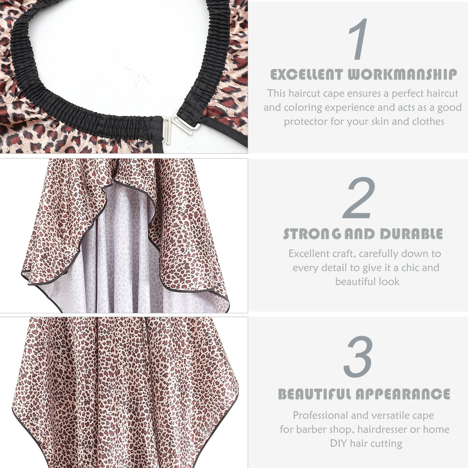 

Leopard Textured Hair Wrap Unisex Cutting Cape Barber Apron Hairdressing Gown Soft Fabric Dense Cloth Professional Versatile