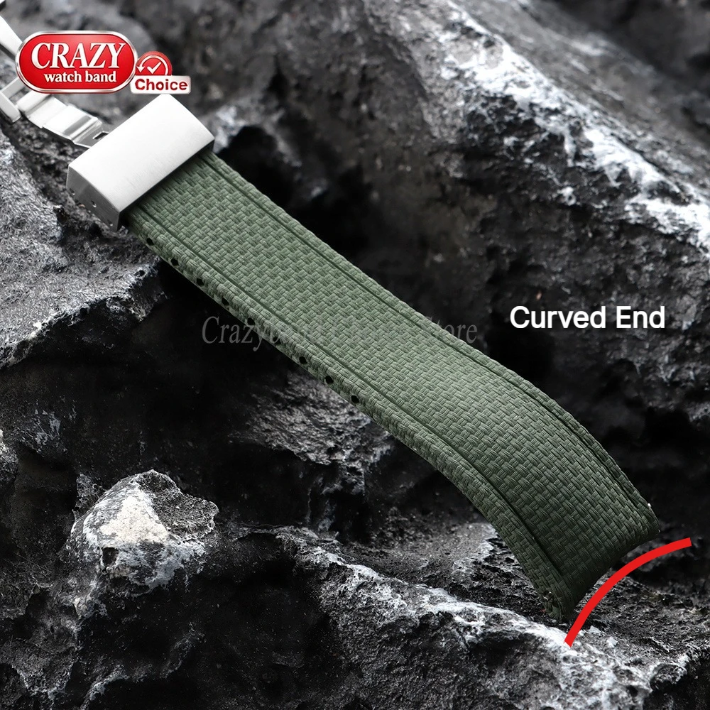 FKM Fluoro Rubber Watch Strap 20mm 21mm 22mm Quick Release Waterproof Sport Universal for Tissot for Seiko for Omega WristBand view 3