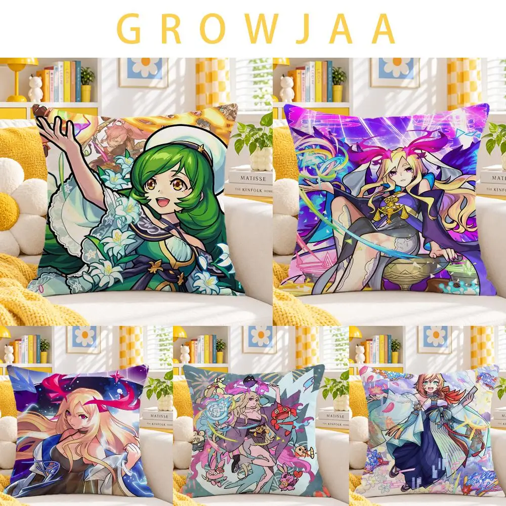 game Monster Strike Cushion Cover Throw Pillow Short Plush Fresh Bright Cushion for Bedroom Sofa Ornament Present Gift
