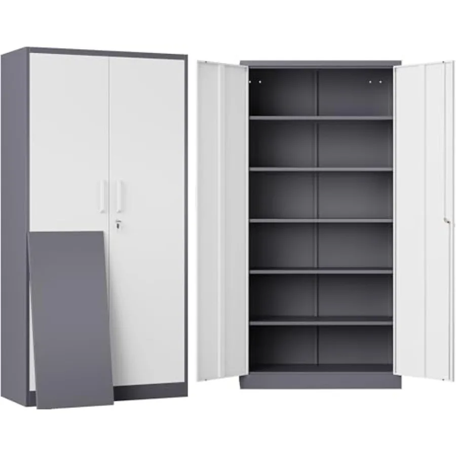 6 Tier Storage Cabinet with Doors and Shees, 71